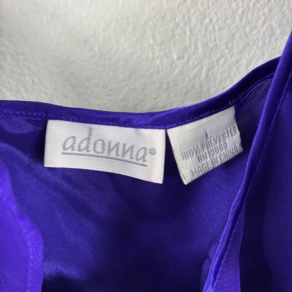 VTG Y2K 90s Adonna Ruffled Amethyst Purple Lingerie Slip Dress Sz Large Coquette - Picture 6 of 7